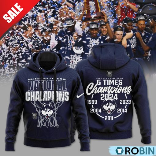 NCAA Men’s Basketball 6 Times Champions Uconn Huskies Hoodie – Navy