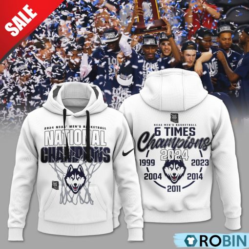 NCAA Men’s Basketball 6 Times Champions Uconn Huskies Hoodie – White