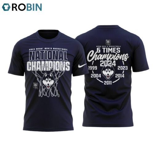 NCAA Men’s Basketball 6 Times Champions Uconn Huskies Hoodie   Navy