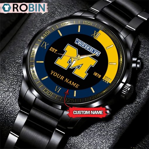 NCAA Michigan Wolverines Black Fashion Watch