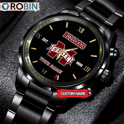 NCAA Mississippi State Bulldogs Black Fashion Watch Football Watch For Fans