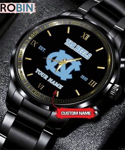 NCAA North Carolina Tar Heels Black Fashion Watch Football Watch For Fans NCAA North Carolina Tar Heels Black Fashion Watch Football Watch For Fans