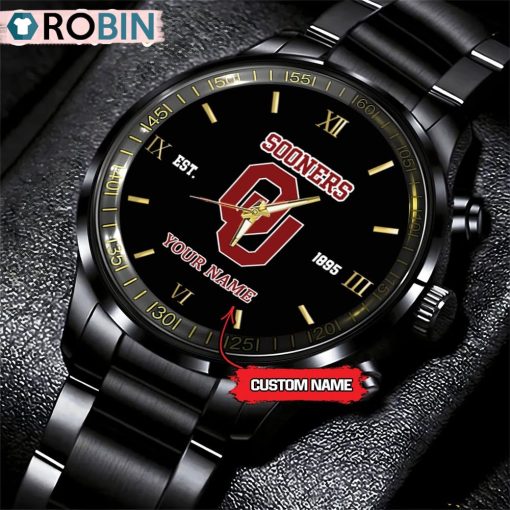 NCAA Oklahoma Sooners Black Fashion Watch Football Watch For Fans