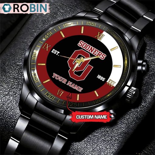 NCAA Oklahoma Sooners Black Fashion Watch