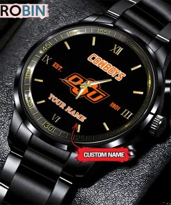 NCAA Oklahoma State Cowboys Black Fashion Watch Football Watch For Fans NCAA Oklahoma State Cowboys Black Fashion Watch Football Watch For Fans