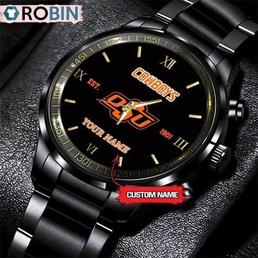 NCAA Oklahoma State Cowboys Black Fashion Watch Football Watch For Fans