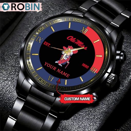 NCAA Ole Miss Rebels Black Fashion Watch