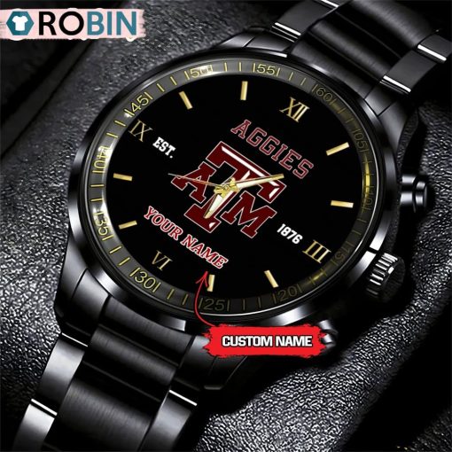 NCAA Texas A&M Aggies Black Fashion Watch Football Watch For Fans