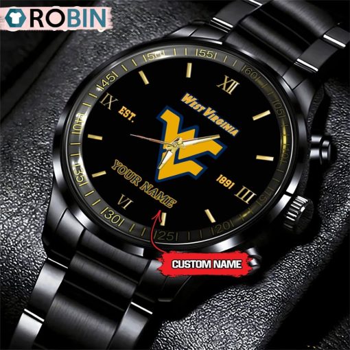 NCAA West Virginia Mountaineers Black Fashion Watch Football Watch For Fans