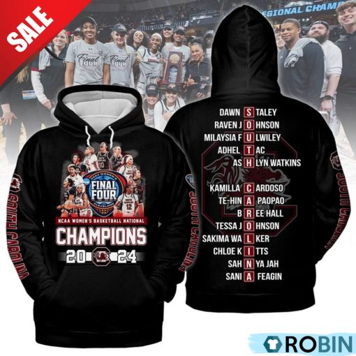NCAA Women’s Basketball National Champions 2024 South Carolina Gamecocks Hoodie – Black