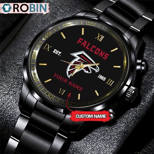 NFL Atlanta Falcons Black Fashion Watch Nfl Watch For Fans