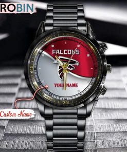NFL Atlanta Falcons Watch Black Stainless Steel Watch Football Watch For Fans