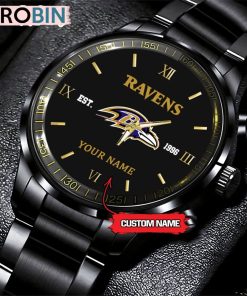 NFL Baltimore Ravens Black Fashion Watch Nfl Watch For Fans