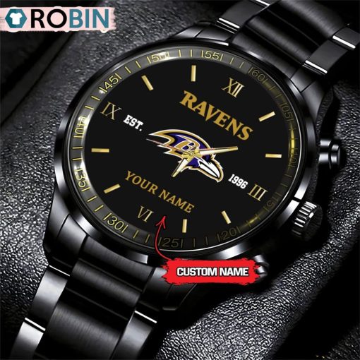 NFL Baltimore Ravens Black Fashion Watch Nfl Watch For Fans