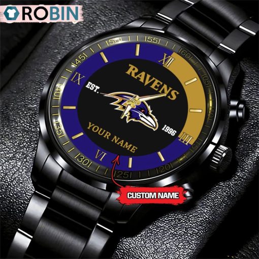 NFL Baltimore Ravens Black Fashion Watch