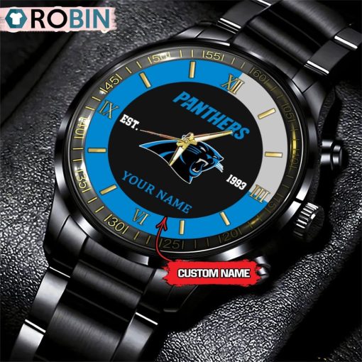 NFL Carolina Panthers Black Fashion Watch