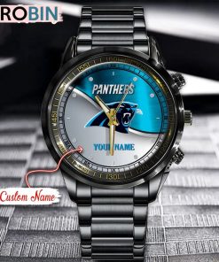 NFL Carolina Panthers Watch Black Stainless Steel Watch Football Watch For Fans