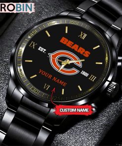 NFL Chicago Bears Black Fashion Watch Nfl Watch For Fans