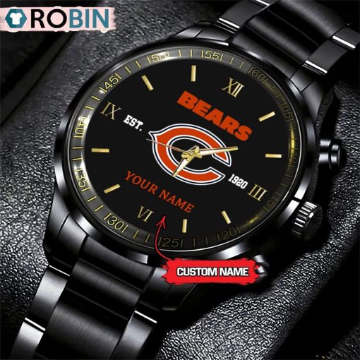 NFL Chicago Bears Black Fashion Watch Nfl Watch For Fans