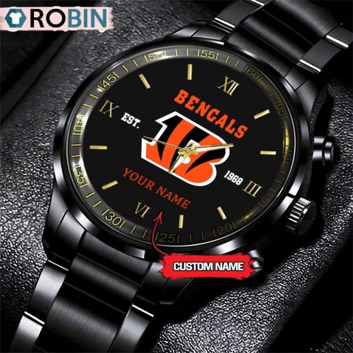 NFL Cincinnati Bengals Black Fashion Watch Nfl Watch For Fans