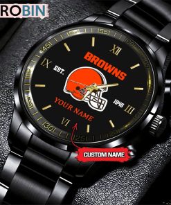 NFL Cleveland Browns Black Fashion Watch Nfl Watch For Fans