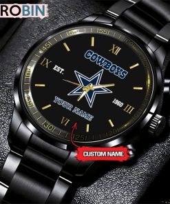NFL Dallas Cowboys Black Fashion Watch Nfl Watch For Fans