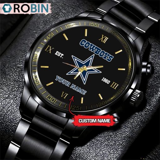 NFL Dallas Cowboys Black Fashion Watch Nfl Watch For Fans
