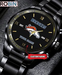 NFL Denver Broncos Black Fashion Watch Nfl Watch For Fans