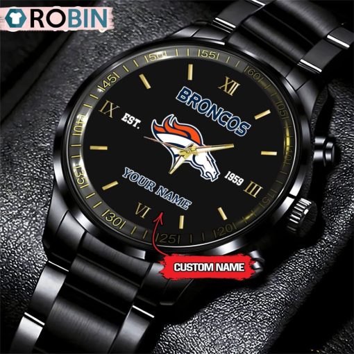 NFL Denver Broncos Black Fashion Watch Nfl Watch For Fans