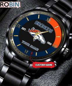 NFL Denver Broncos Black Fashion Watch