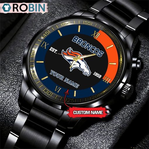 NFL Denver Broncos Black Fashion Watch