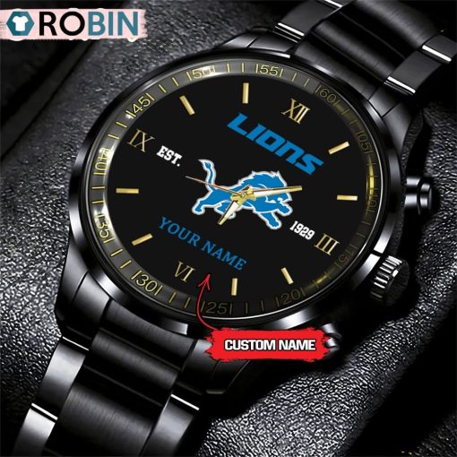 NFL Detroit Lions Black Fashion Watch Nfl Watch For Fans