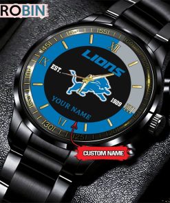 NFL Detroit Lions Black Fashion Watch