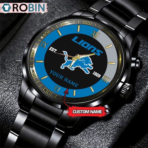 NFL Detroit Lions Black Fashion Watch
