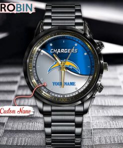 NFL Los Angeles Chargers Watch Black Stainless Steel Watch Football Watch For Fans