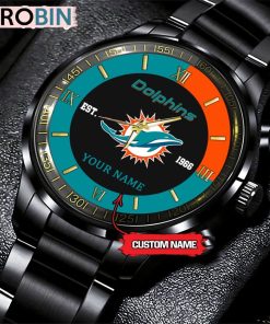 NFL Miami Dolphins Black Fashion Watch