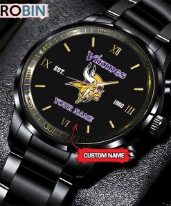 NFL Minnesota Vikings Black Fashion Watch Nfl Watch For Fans