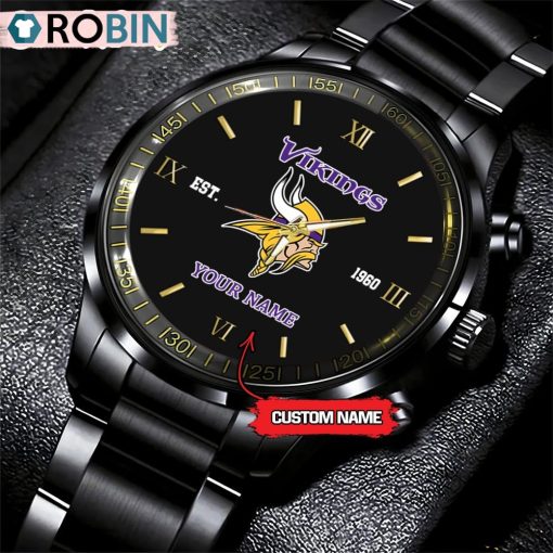 NFL Minnesota Vikings Black Fashion Watch Nfl Watch For Fans