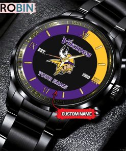 NFL Minnesota Vikings Black Fashion Watch