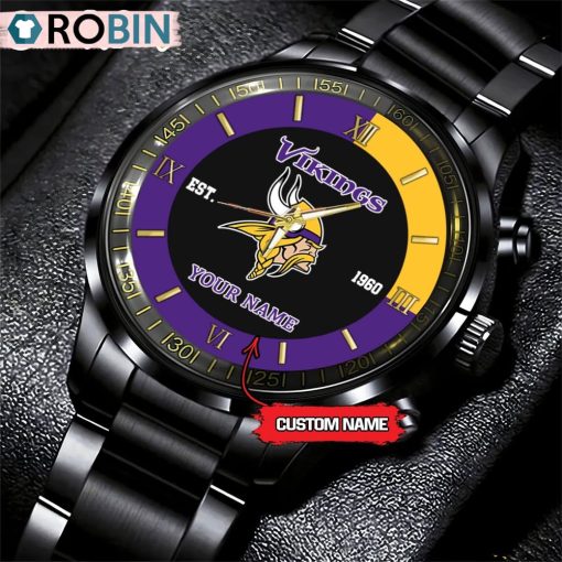 NFL Minnesota Vikings Black Fashion Watch