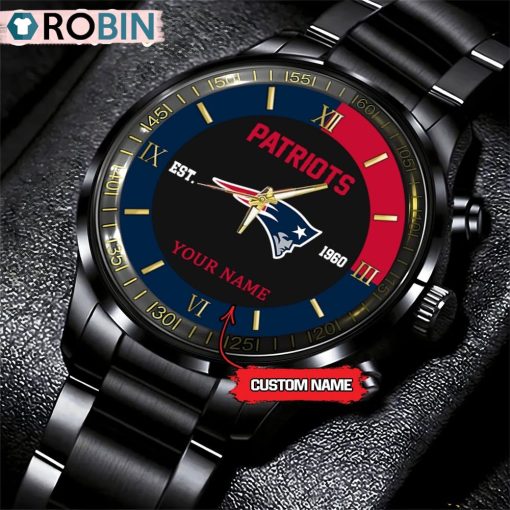 NFL New England Patriots Black Fashion Watch
