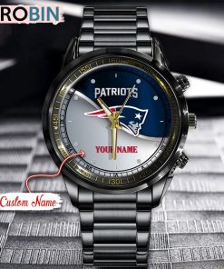 NFL New England Patriots Watch Black Stainless Steel Watch Football Watch For Fans
