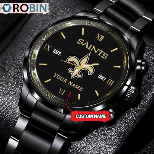 NFL New Orleans Saints Black Fashion Watch Nfl Watch For Fans