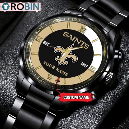 NFL New Orleans Saints Black Fashion Watch