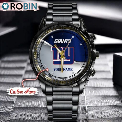 NFL New York Giants Watch Black Stainless Steel Watch Football Watch For Fans