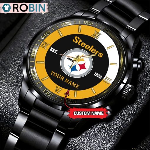 NFL Pittsburgh Steelers Black Fashion Watch
