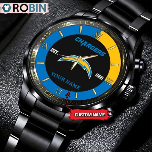 NFL San Diego Chargers Black Fashion Watch