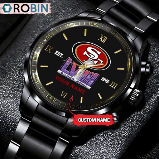 NFL San Francisco 49ers Super Bowl Champions Black Fashion Watch