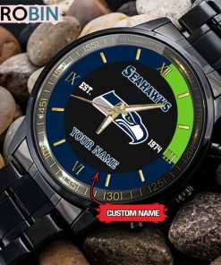NFL Seattle seahawks Black Fashion Watch NFL Seattle seahawks Black Fashion Watch
