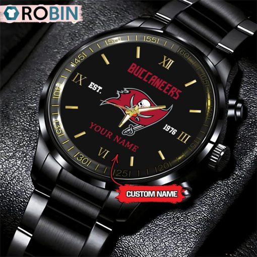 NFL Tampa Bay Buccaneers Black Fashion Watch Nfl Watch For Fans